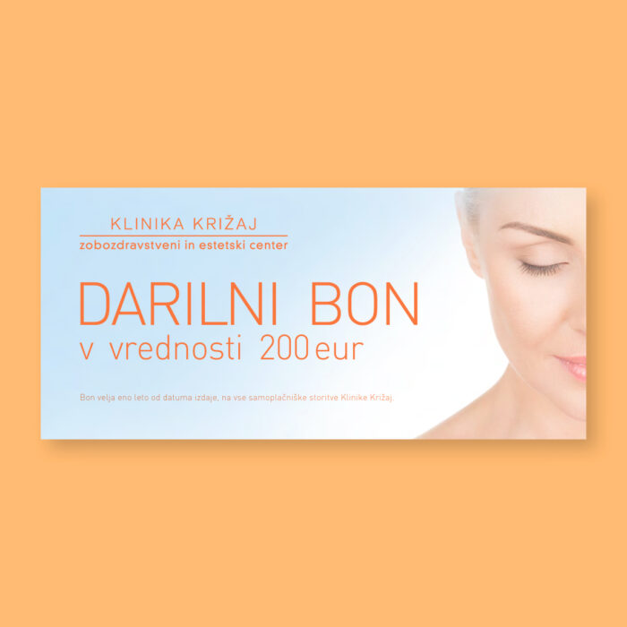 Darilni bon Klinike Krizaj v vrednosti 200 evrov